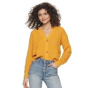 Yellow Cardigan with Tortoiseshell Buttons